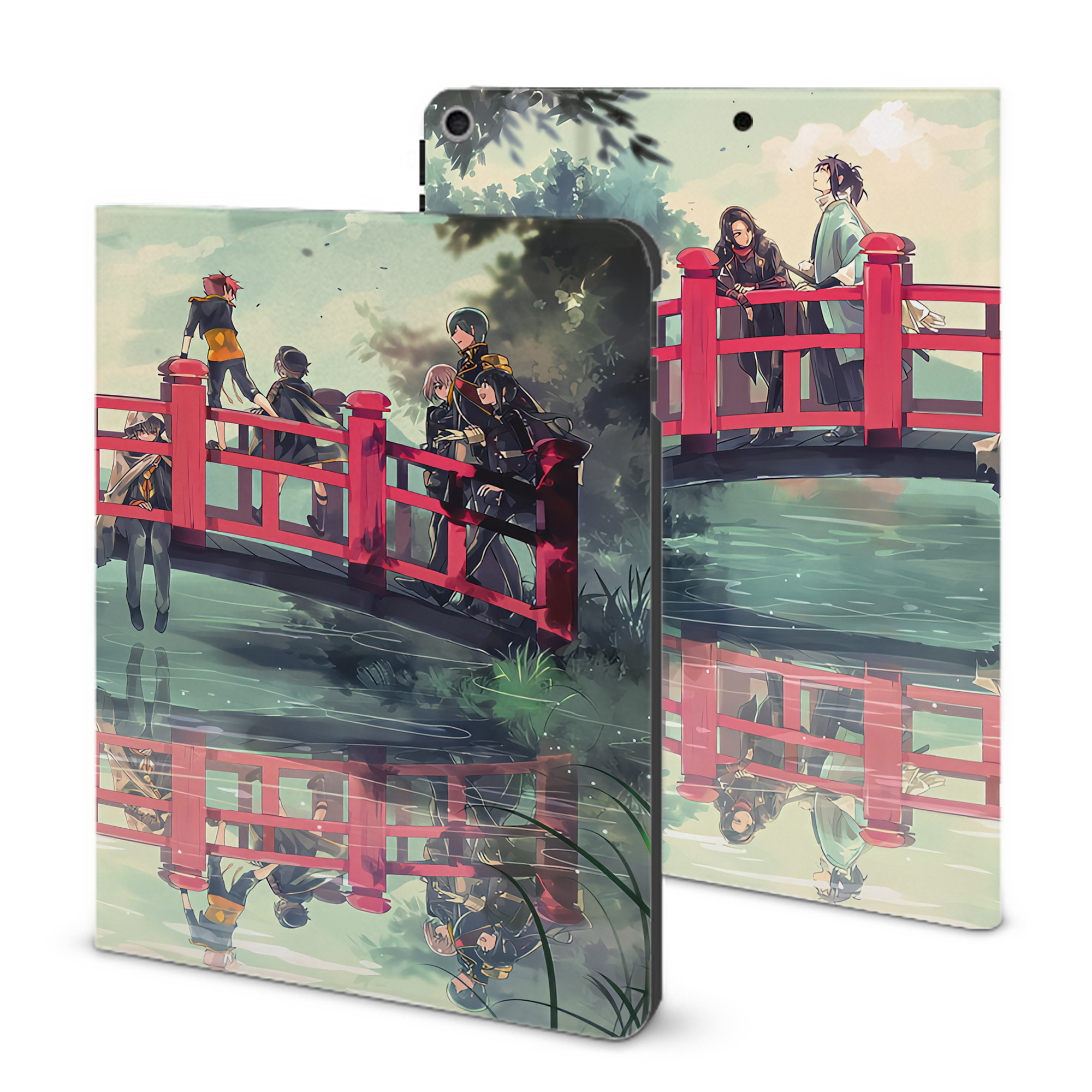 （画像用） 刀剣乱舞 Touken Ranbu IPad ケース ブック型 PUレザー TPU 耐衝撃 軽量 薄型 ペン収納なし 全面保護 IPad 各モデル対応